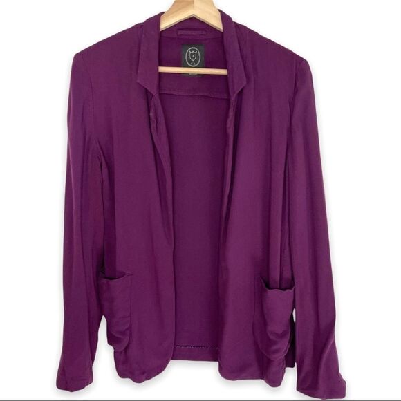 Talula Kent Blazer Eggplant Purple 100% Viscose - Picture 1 of 6